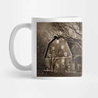 Red Barn In Sepia Mug